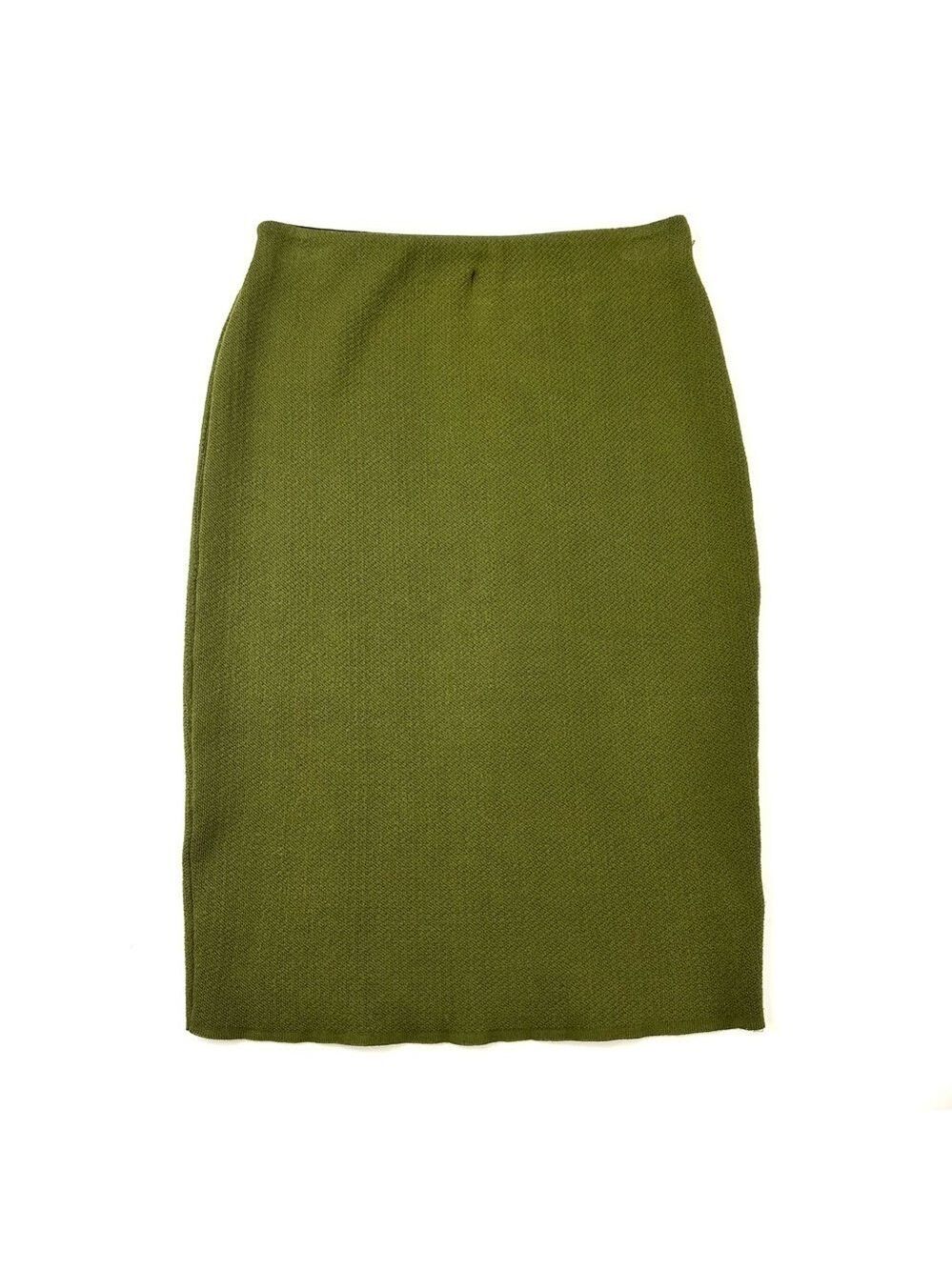 Seven Sisters green knit midi skirt Small pull on stretch waist